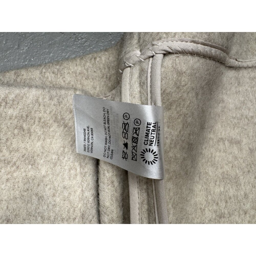 New Reformation Wool Coat Size M Wrap Beige Neutral - Picture 12 of 12